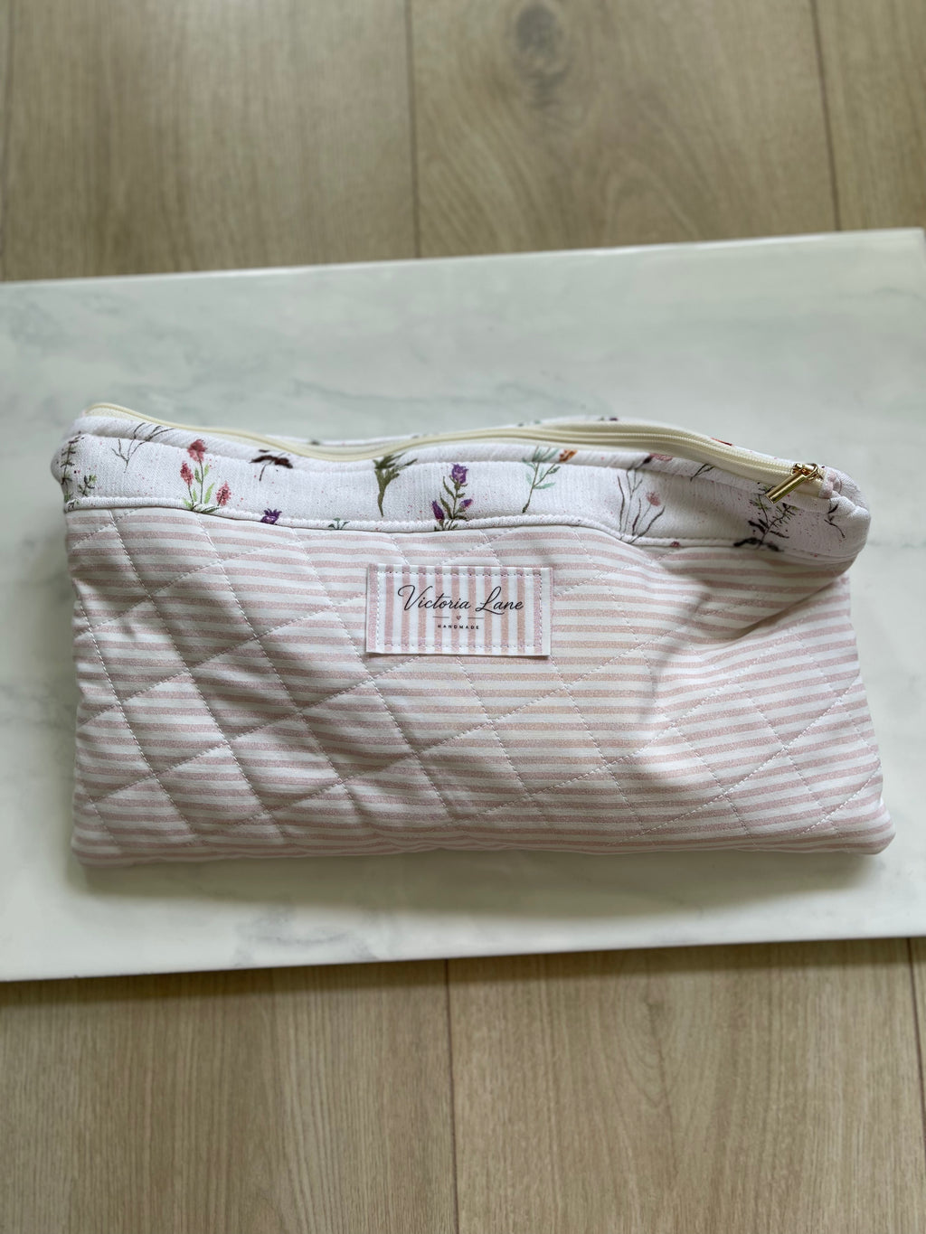 Pink Striped - Long Pouch