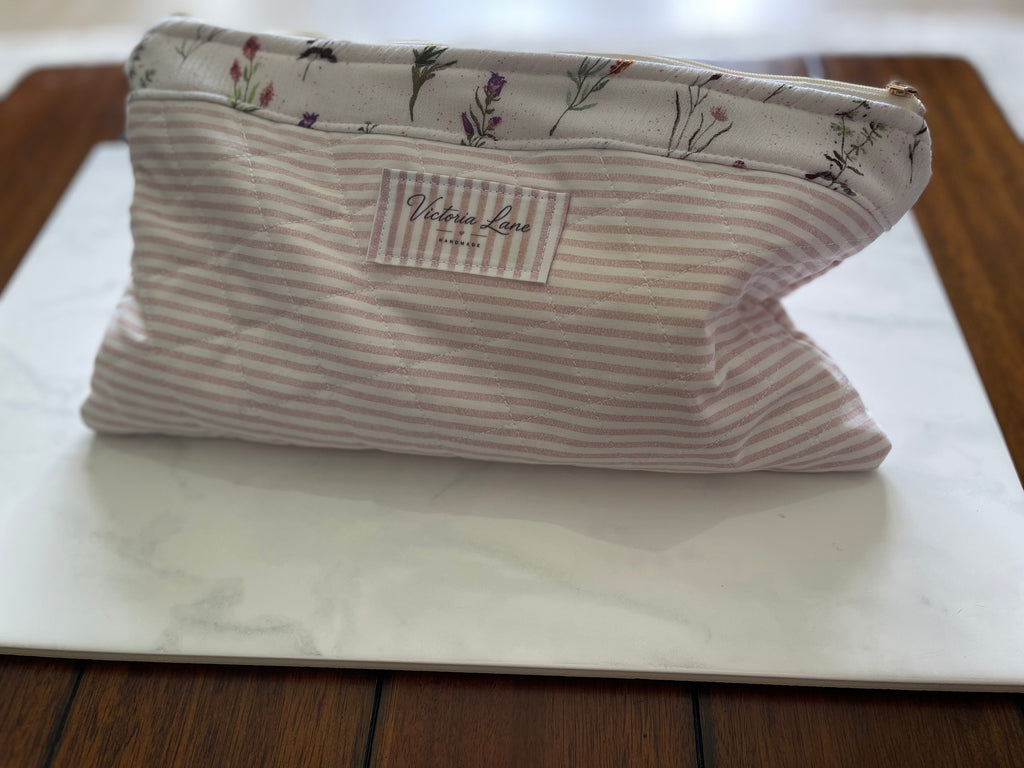 Pink Striped - Long Pouch
