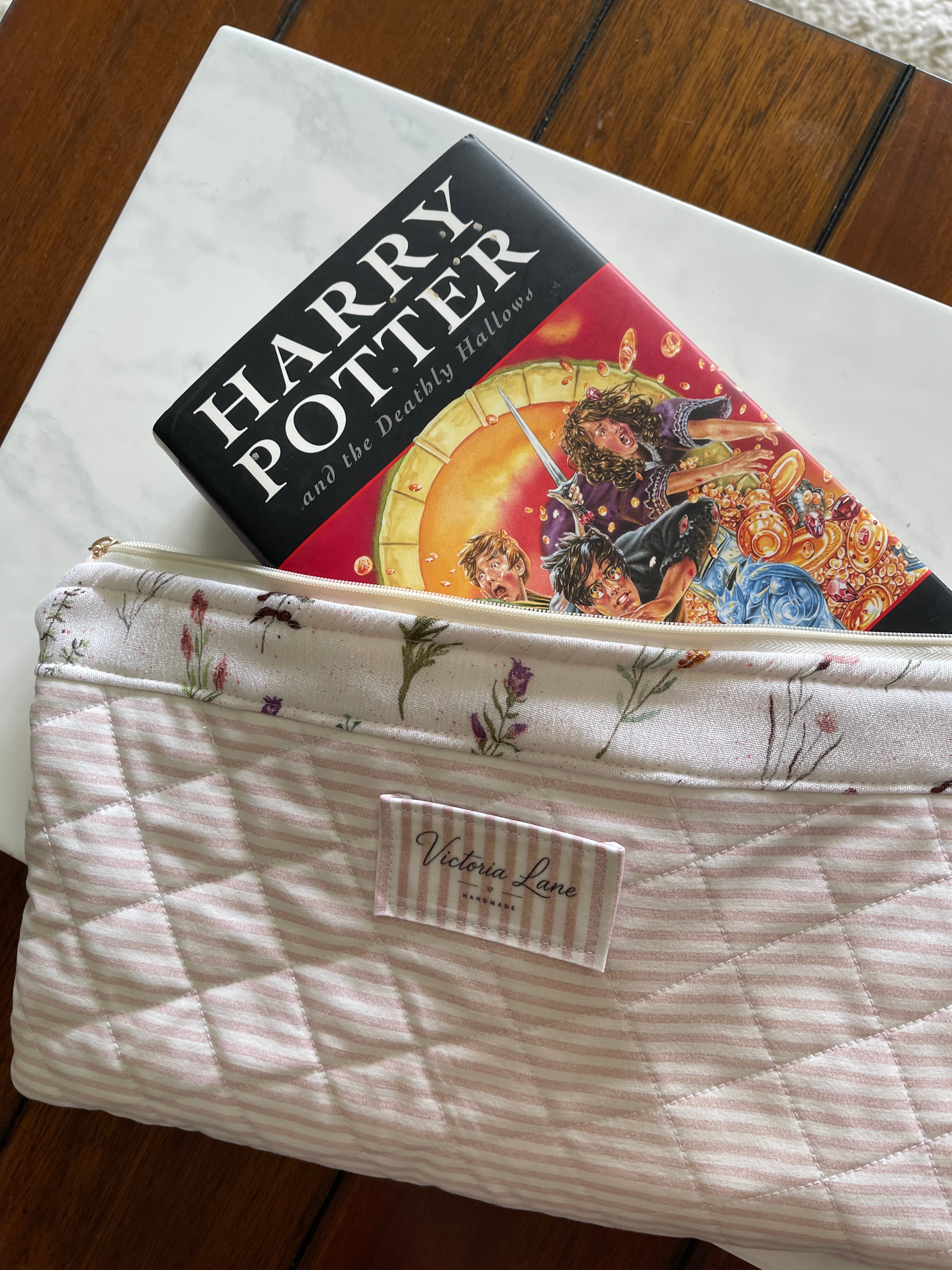 Pink Striped - Long Pouch