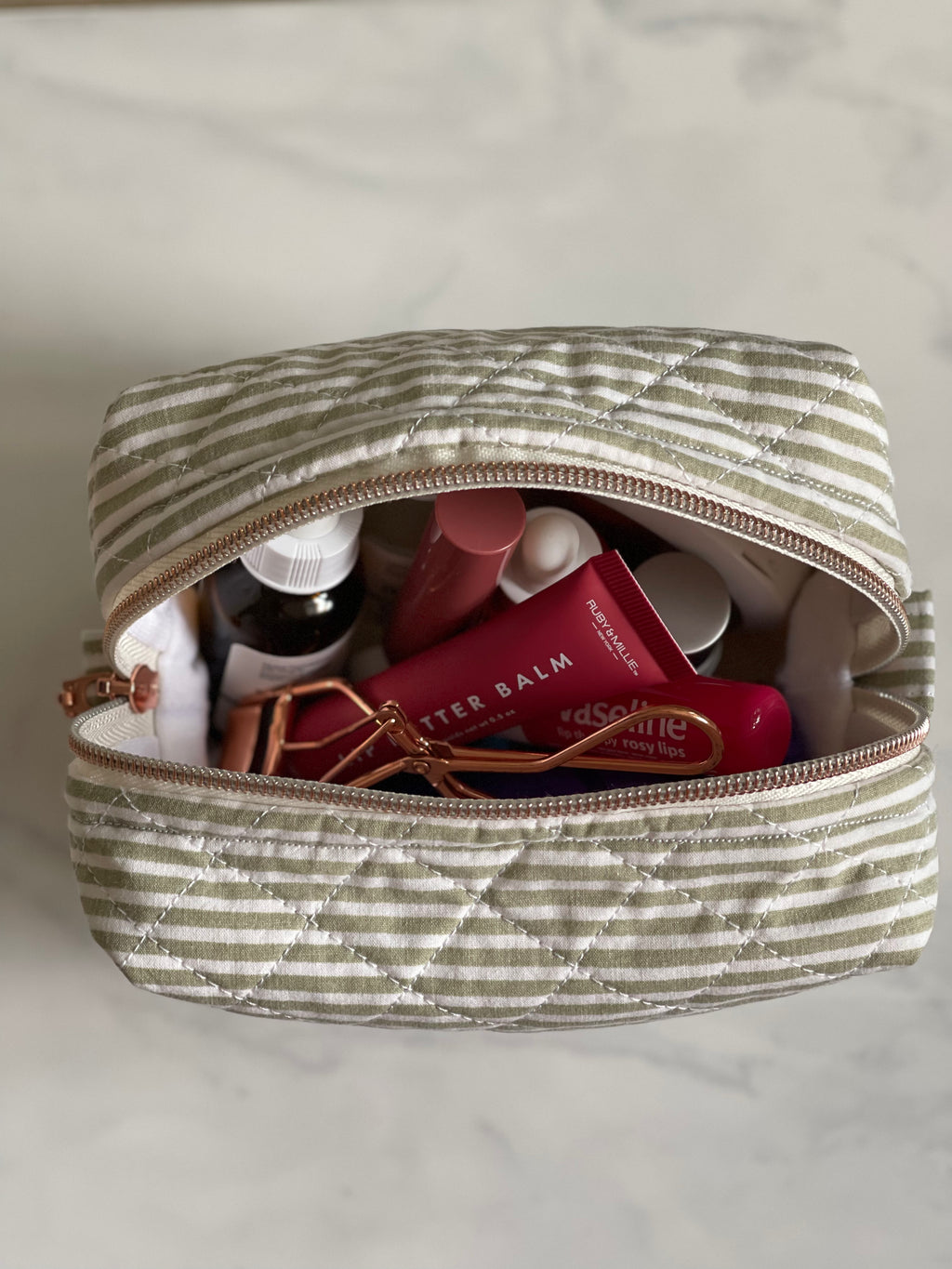 Green Striped - Medium White Lining