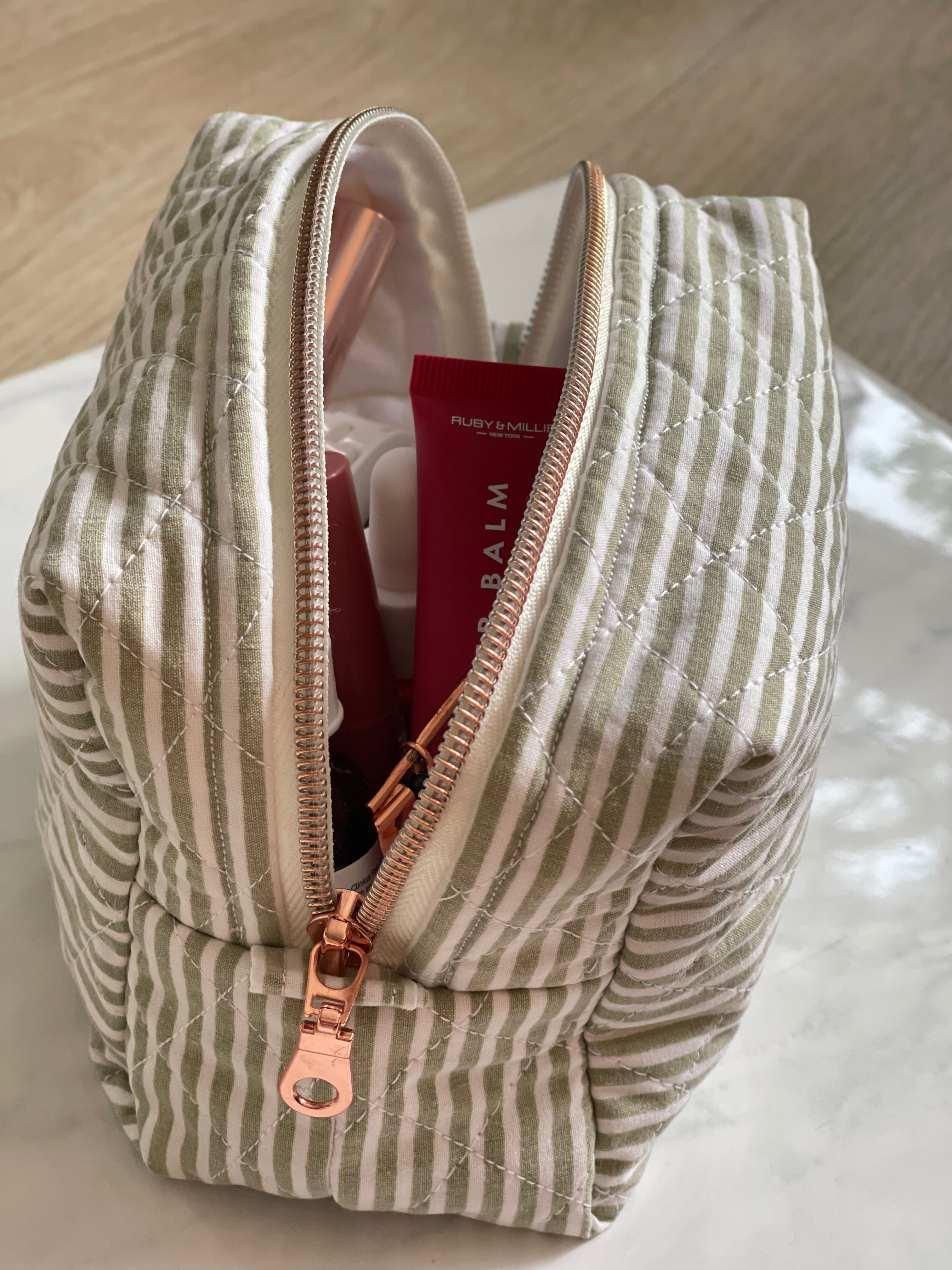 Green Striped - Medium White Lining