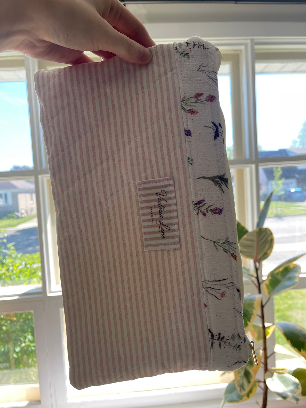 Pink Striped - Long Pouch