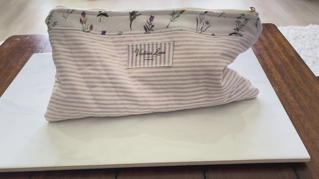 Pink Striped - Long Pouch