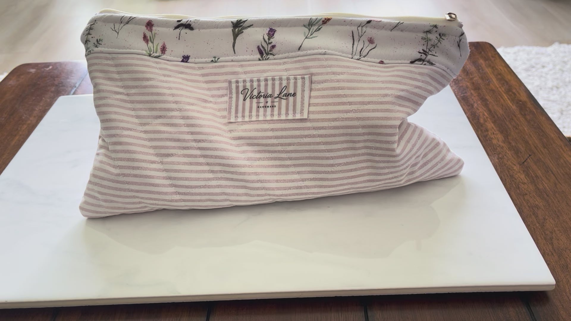Pink Striped - Long Pouch